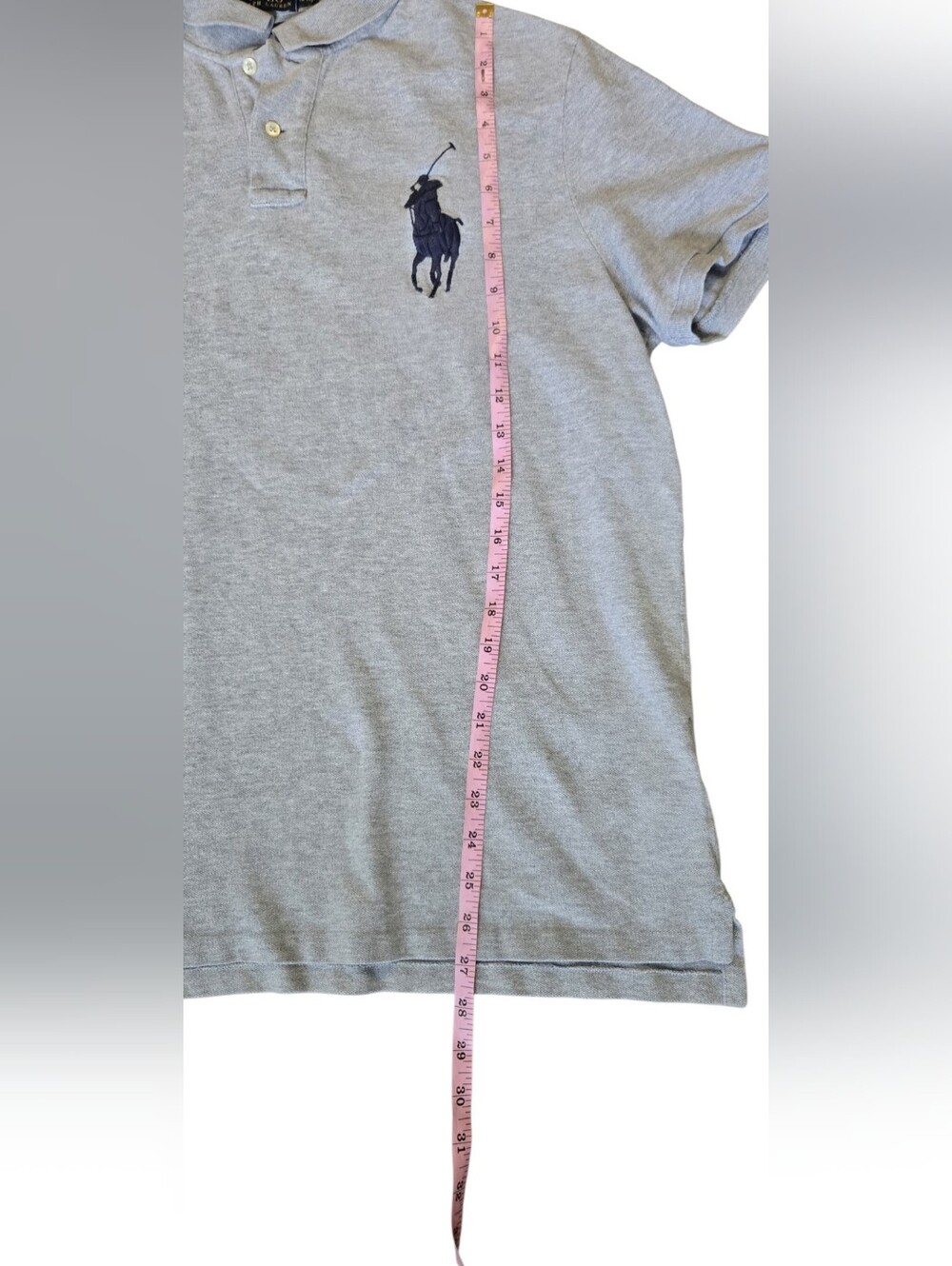 Polo Ralph Lauren XL Grey Big Pony Custom Slim Fit Polo Shirt #148 - Picture 7 of 9